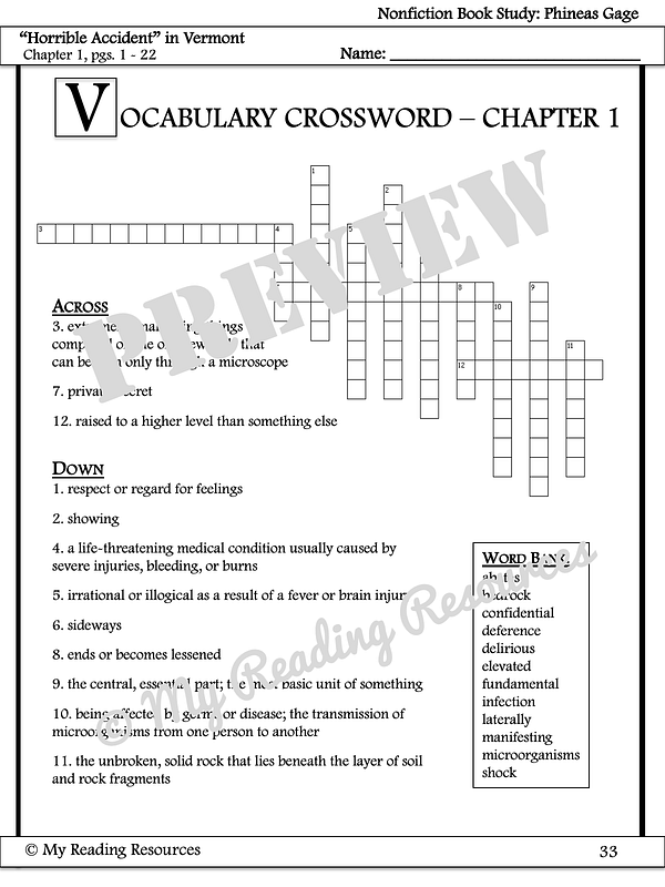 Phineas Gage Nonfiction Book Study My Reading Resources