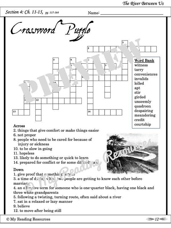 The River Between Us Section Quizzes Crossword Puzzles My Reading