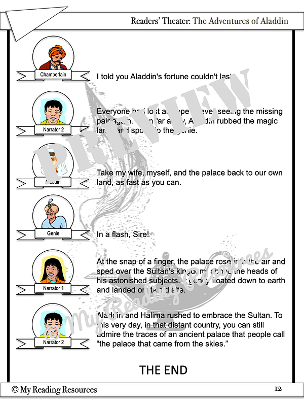 The Adventures of Aladdin Readers' Theater Script - My Reading Resources