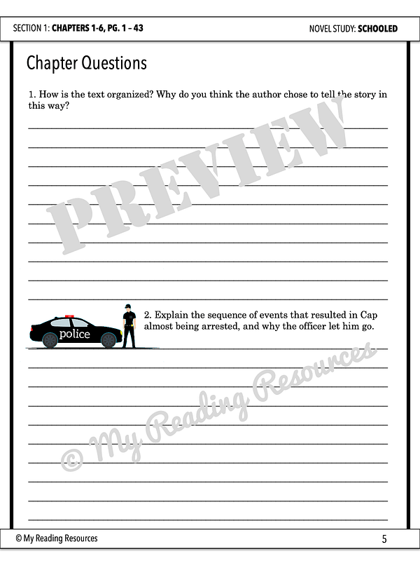 Schooled Student Worksheet Packet My Reading Resources
