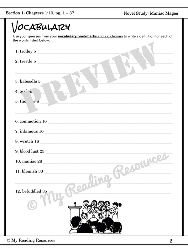 Maniac Magee Novel Study My Reading Resources