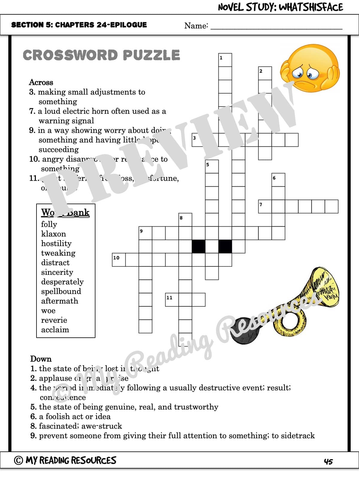 WhatsHisFace Section Quizzes Crossword Puzzles My Reading Resources